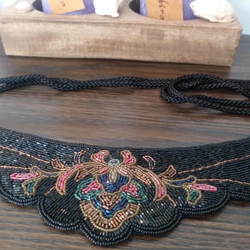 Lillian Vernon 80's beaded sash belt